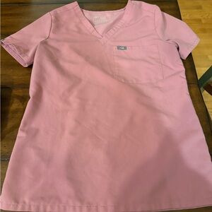 Figs Blush Pink V-Neck Scrub Top